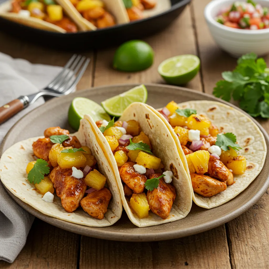 BEST RECIPE for One-Pan Chicken and Pineapple Tacos - secondary view
